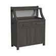 Pemberly Row Oak Veneer Modern Dining Server in Reclaimed Chevron