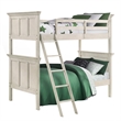 Pemberly Row Solid Wood Twin over Twin Youth Bunk Bed in Rustic White