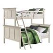 Pemberly Row Solid Wood Twin over Full Youth Bunk Bed in Rustic White