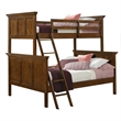 Pemberly Row Solid Wood Twin over Full Youth Bunk Bed in Tuscan