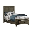 Pemberly Row Solid Rubberwood Twin Storage Youth Bed in Gray
