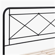 Pemberly Row Vintage Powder-Coated King Metal Bed in Matte Black