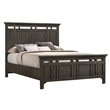 Pemberly Row Solid Rubberwood Queen Standard Bed in Brushed Charcoal
