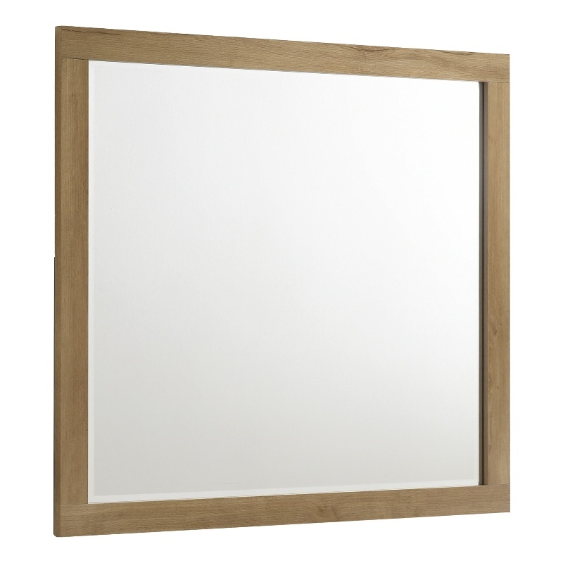 Pemberly Row Melamine Bedroom Dresser Mirror in Natural Nutmeg