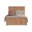 Pemberly Row Solid Oak Queen Captain's Bed with 9 Drawers in Taupe