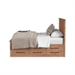 Pemberly Row Solid Oak King Captain's Bed with 6 Drawers in Taupe