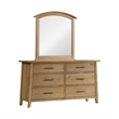 Pemberly Row Oak Veneer A-Frame Beveled Bedroom Mirror in Golden Oak