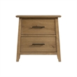 Pemberly Row Oak Veneer A-Frame Bedroom Nightstand in Golden Oak