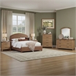 Pemberly Row Oak Veneer A-Frame Bedroom Nightstand in Golden Oak