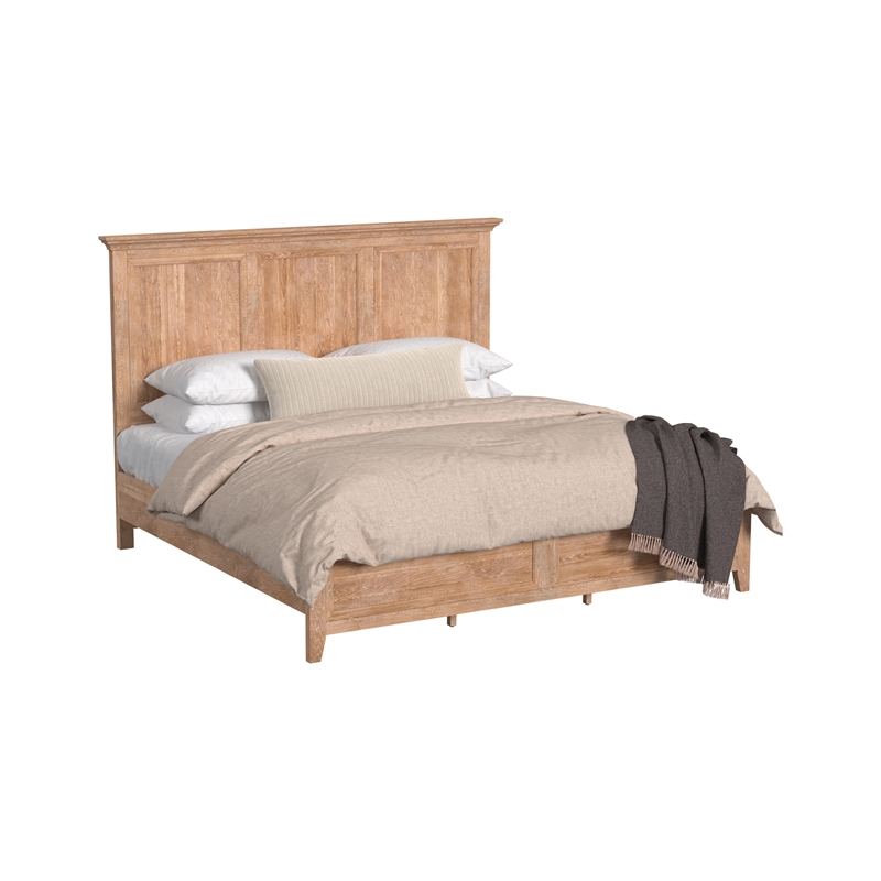 Pemberly Row Solid Wood Select Hardwood King Standard Bed in Wheat