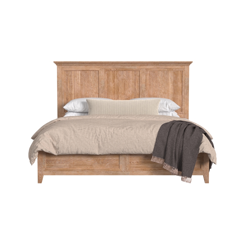 Pemberly Row Solid Wood Select Hardwood King Standard Bed in Wheat