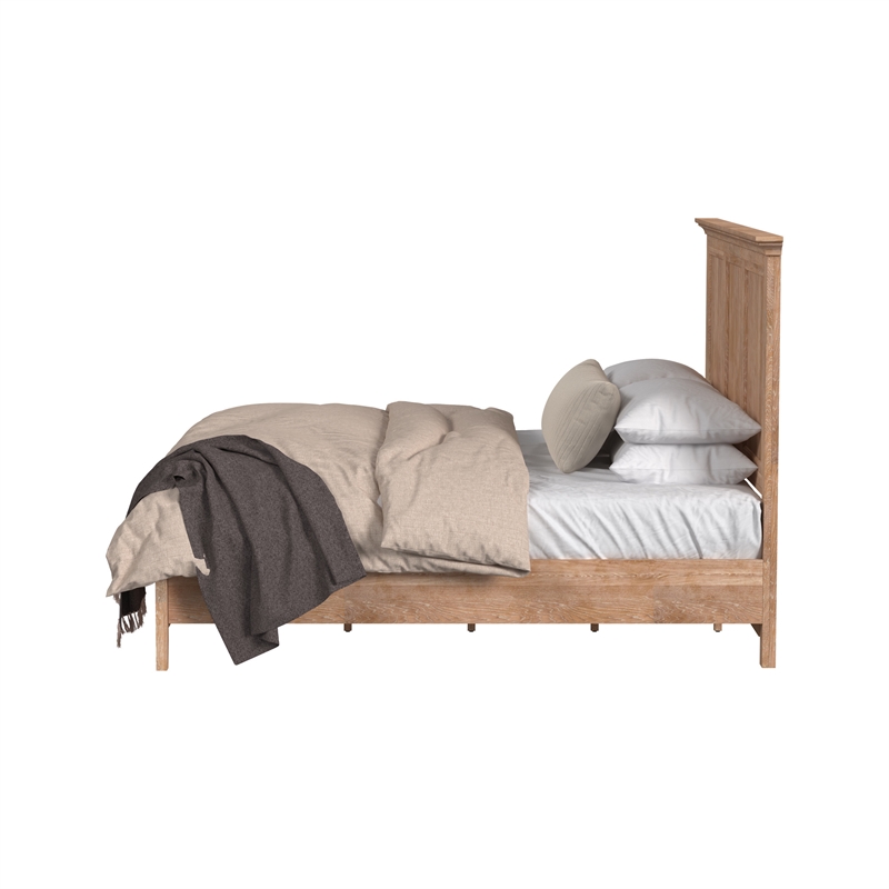 Pemberly Row Solid Wood Select Hardwood King Standard Bed in Wheat