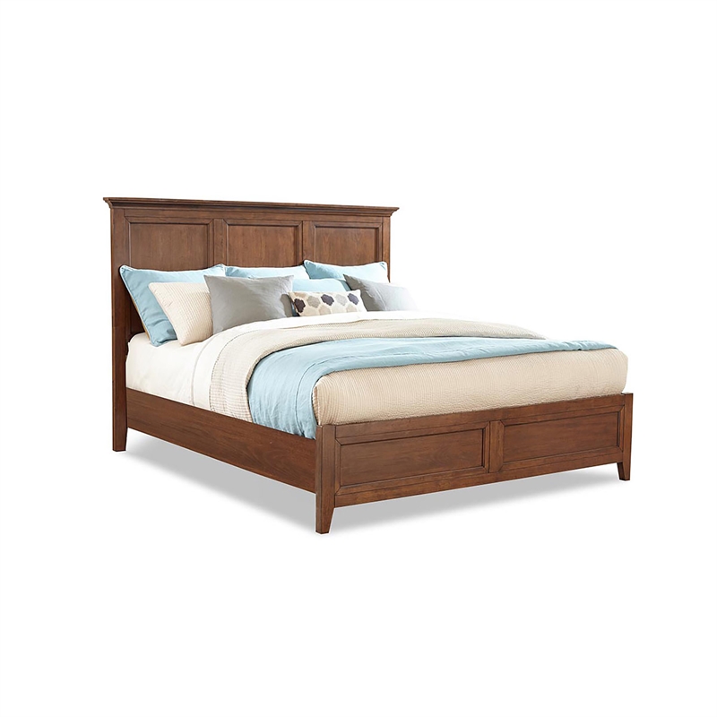 Pemberly Row Solid Wood Select Hardwood King Standard Bed in Tuscan