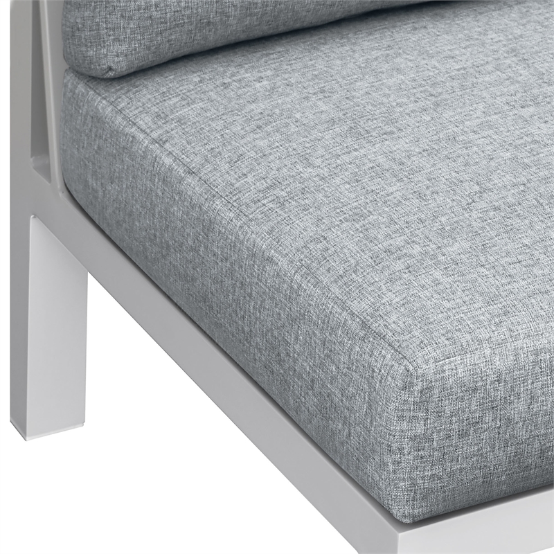 Pemberly Row Aluminum Outdoor 6-Piece Sectional Sofa Set in Buff