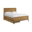 Pemberly Row Oak Veneer Modern Queen Platform Bed in Natural Oak