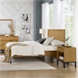 Pemberly Row Oak Veneer Modern Queen Platform Bed in Natural Oak