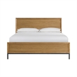 Pemberly Row Oak Veneer Modern King Platform Bed in Natural Oak