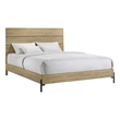 Pemberly Row Premium Melamine King Platform Bed in Vintage Oak