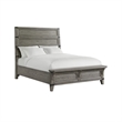 Pemberly Row Wire-Brushed Oak Veneer Queen Bed in Brushed Steel