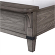 Pemberly Row Wire-Brushed Oak Veneer Queen Bed in Brushed Steel