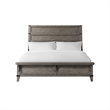 Pemberly Row Wire-Brushed Oak Veneer King Bed in Brushed Steel