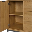 Pemberly Row Oak Veneer 6-Drawer Gentleman's Chest in Natural Oak