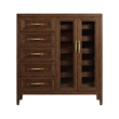 Pemberly Row Solid Knotty Oak 5-Drawer Gentleman's Chest in Sable