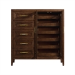 Pemberly Row Solid Knotty Oak 5-Drawer Gentleman's Chest in Sable