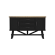 Pemberly Row Solid Oak Server with Outlet in Rustic Wheat and Raven