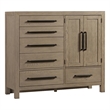 Pemberly Row Rubberwood Gentleman's Chest with Marble Top in French Oak