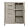 Pemberly Row Solid Spruce Wood Gentleman's Chest in Washed Linen