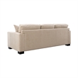 Pemberly Row Faux Nubuck Track Arm Sofa with 4 Pillows in Taupe