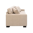 Pemberly Row Faux Nubuck Track Arm Sofa with 4 Pillows in Taupe