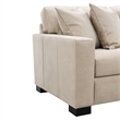 Pemberly Row Faux Nubuck Track Arm Sofa with 4 Pillows in Taupe