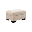 Pemberly Row Upholstered Faux Nubuck Track Arm Ottoman in Taupe
