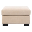 Pemberly Row Upholstered Faux Nubuck Track Arm Ottoman in Taupe