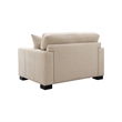 Pemberly Row Faux Nubuck Track Arm Double Chair with 2 Pillows in Taupe