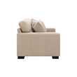 Pemberly Row Faux Nubuck Track Arm Double Chair with 2 Pillows in Taupe