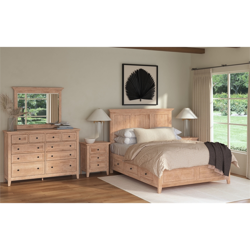 Pemberly Row Solid Wood Select Hardwood Bedroom Nightstand in Wheat