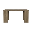 Pemberly Row Oak Veneer Extension Dining Table with 5 Leaves in Sandbar Oak