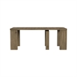 Pemberly Row Oak Veneer Extension Dining Table with 5 Leaves in Sandbar Oak