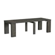 Pemberly Row Oak Veneer Extension Dining Table in Reclaimed Chevron