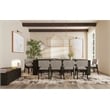 Pemberly Row Oak Veneer Extension Dining Table in Reclaimed Chevron