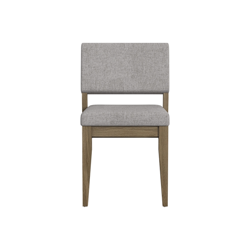 Pemberly Row Stackable Upholstered Dining Chair in Sandbar Oak