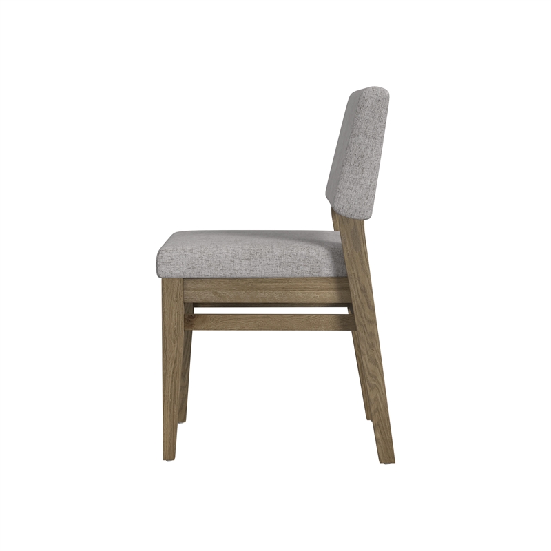 Pemberly Row Stackable Upholstered Dining Chair in Sandbar Oak
