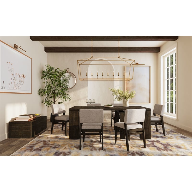 Pemberly Row Stackable Upholstered Dining Chair in Reclaimed Chevron