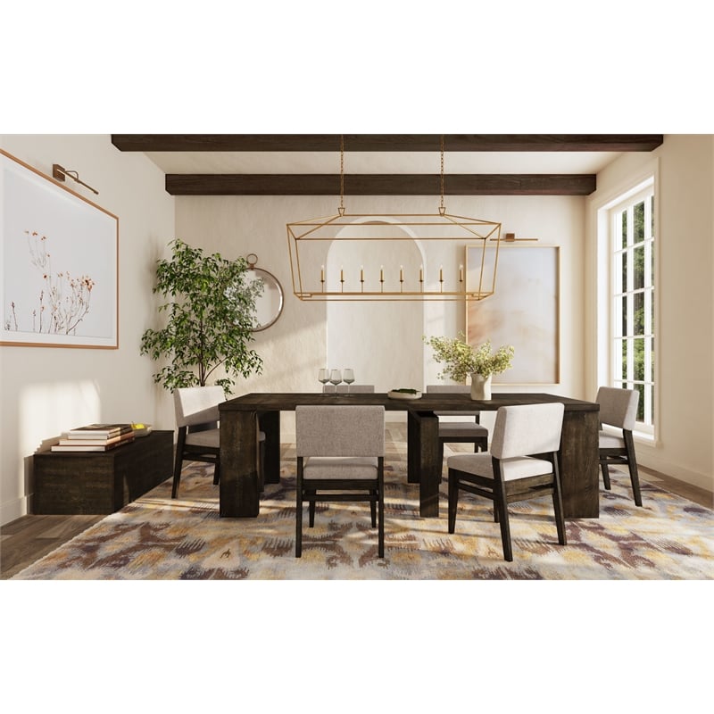 Pemberly Row Stackable Upholstered Dining Chair in Reclaimed Chevron