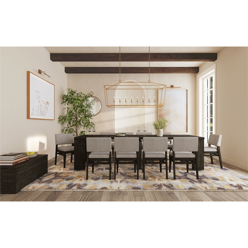 Pemberly Row Stackable Upholstered Dining Chair in Reclaimed Chevron