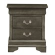 Pemberly Row Modern 2 Drawer Nightstand in Engineered Wood -Gray Finish