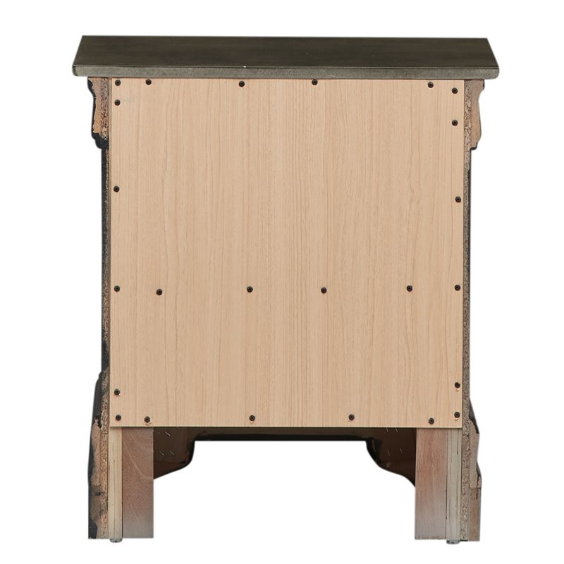 Pemberly Row Modern 2 Drawer Nightstand in Engineered Wood -Gray Finish